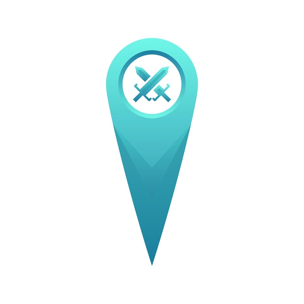 Vector sword location logo gradient design template icon element