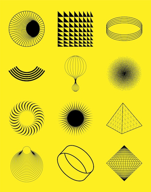 Vector symbol asset element geometric shape abstract y2k icon