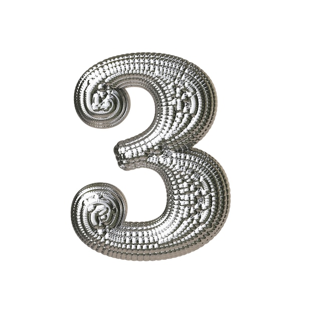 Vector symbol made of silver spheres number 3