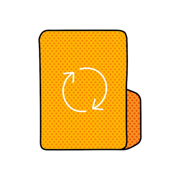 Vector sync folder halftone hand drawn color vector illustration