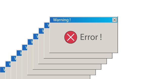 Vector system error operational message computer message on screen vector illustration