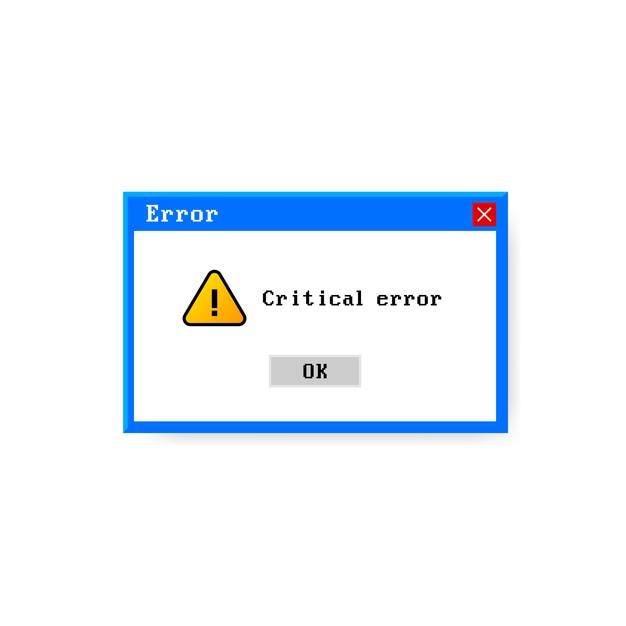 Vector system error vector icon failure pc interface error message computer window alert popup