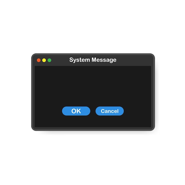 Vector system error vector icon failure pc interface error message computer window alert popup