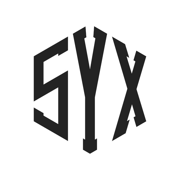 Vector syx logo design initial letter syx monogram logo using hexagon shape