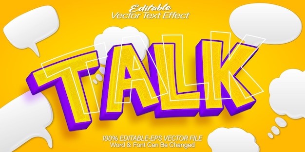 Vector talk vector text effect editable alphabet chat cartoon comic social
