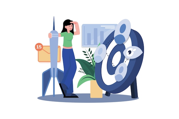 Vector target audience illustration concept on white background