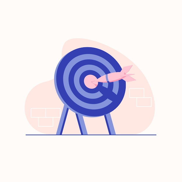 Vector target dart flat illustration with pastel colors