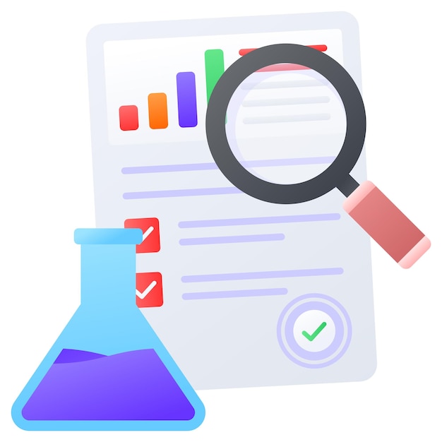 Vector tasks review concept inspection verification using automation vector color icon design web hosting