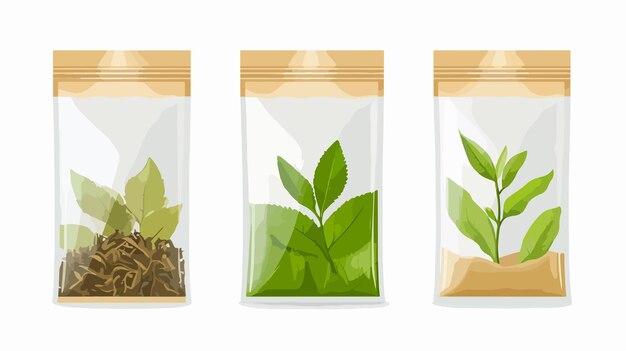 Vector tea packaging bag icon vector isolated design for branding and packaging