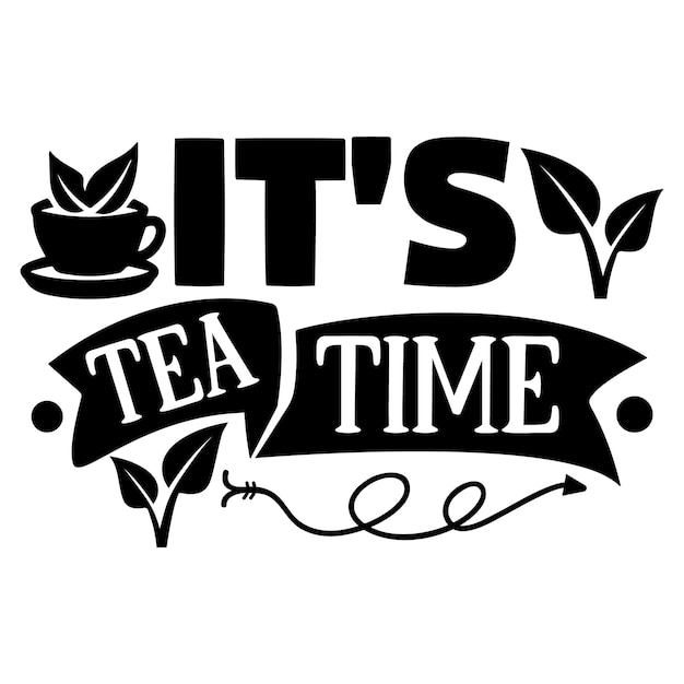 Vector tea svg tshirt design template