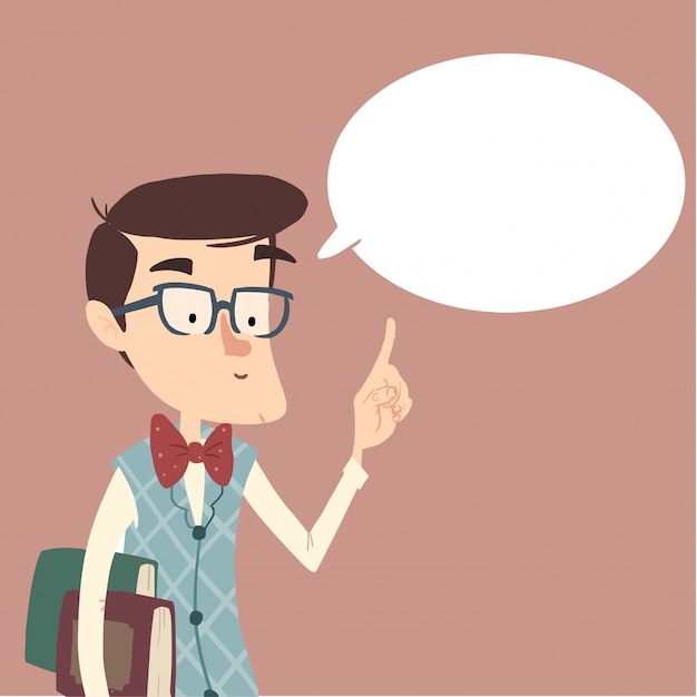 Vector teacher talking or giving advice