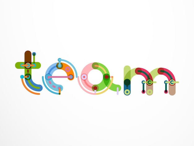 Vector team word lettering banner