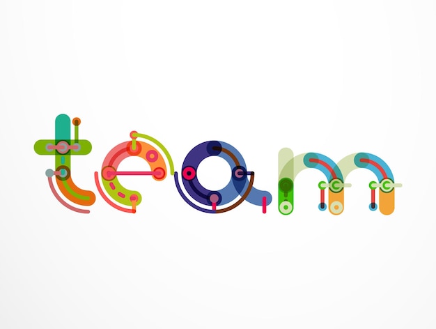 Vector team word lettering banner