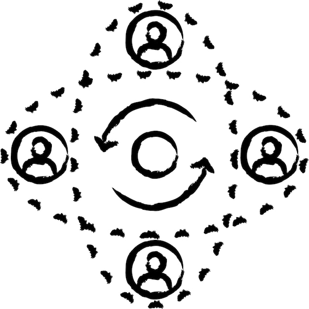 Vector teamwork hand drawn vector illustration