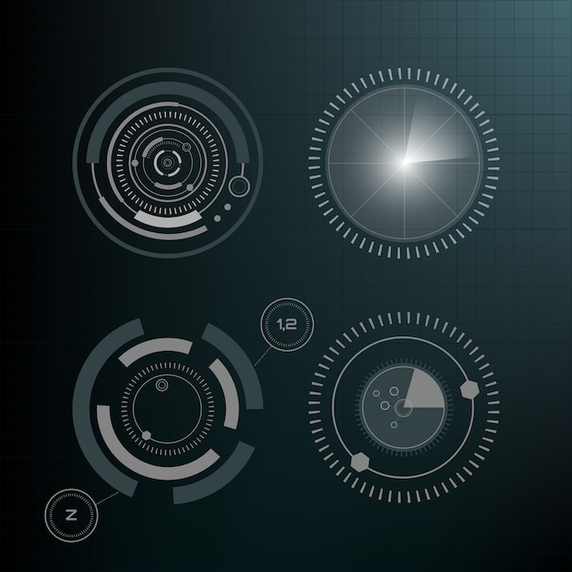 Vector technological hud elements, futuristic interface virtual reality. infographic elements. head-up display elements for the web and app. futuristic user interface. virtual graphic.