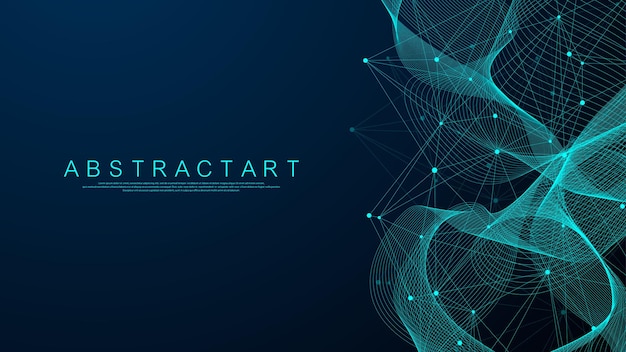 Vector technology abstract lines and dots connection background connection digital data and big data concept digital data visualization vector illustration