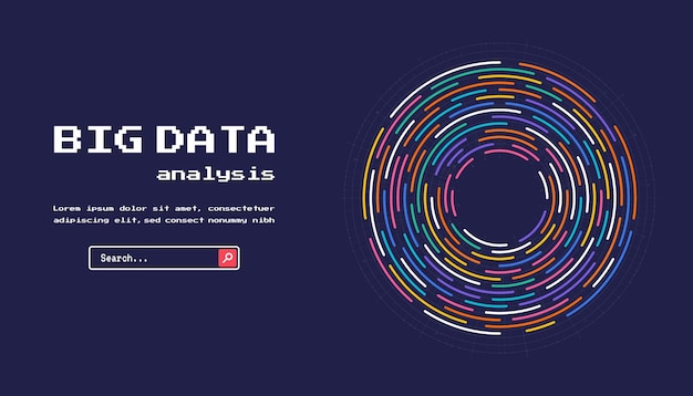 Vector technology background big data visualization concept abstract technology circuit board circle