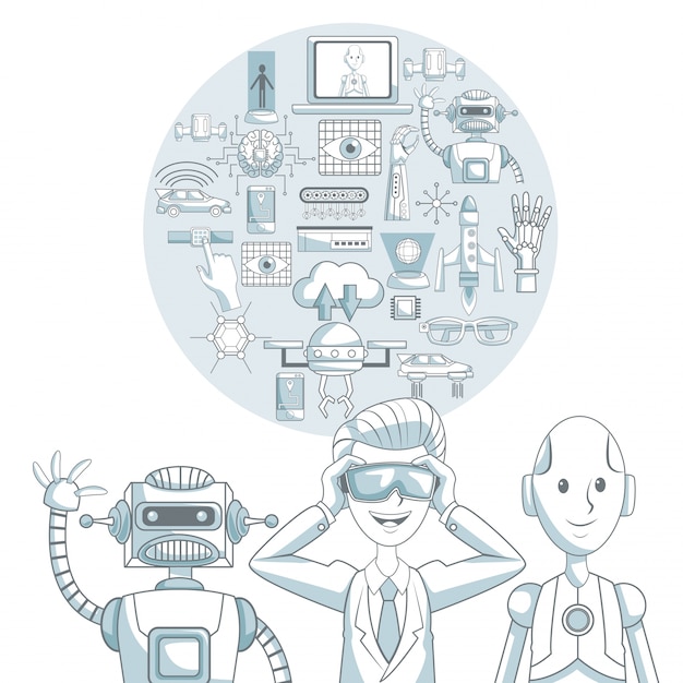 Vector technology icon design over white background