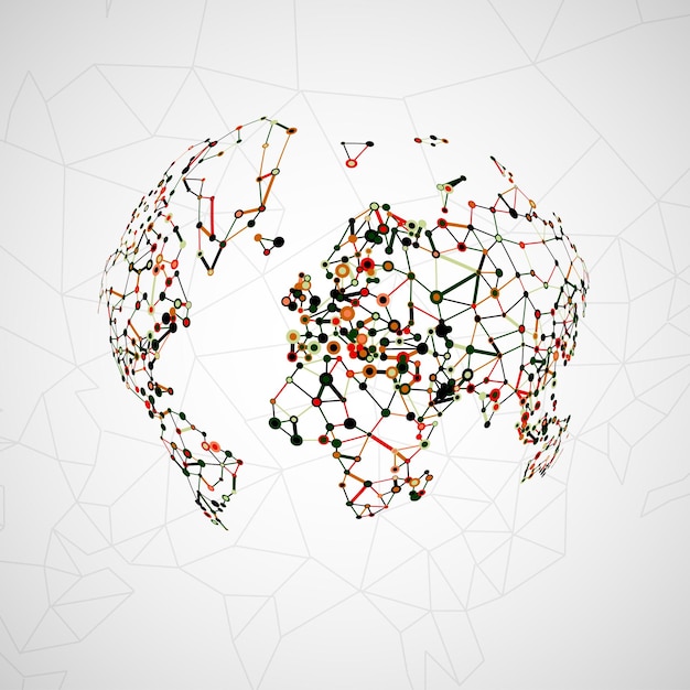 Vector technology image of globe