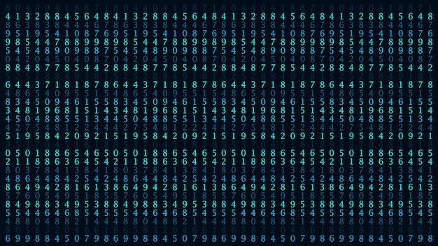 Vector technology matrix background cyber security with falling blue numbers on screen vector green binary code digital system decoding data hacked concept