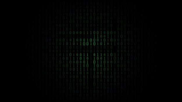Vector technology matrix background cyber security with falling number on screen vector binary code digital system decoding data hacked concept