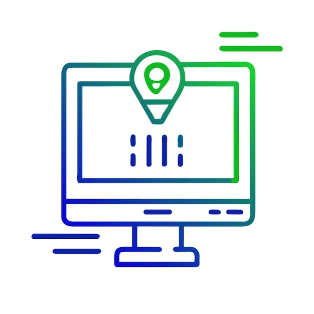 Vector technology platform icon outline gradient