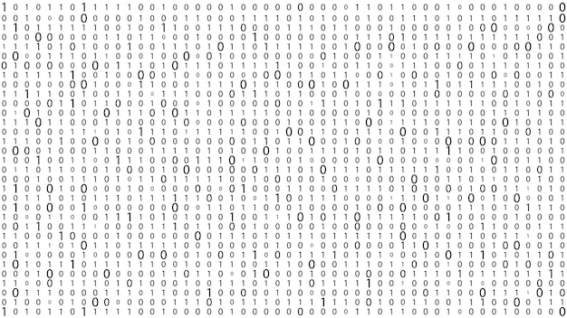 Vector technology stream binary code digital illustration white matrix background programming coding hacking and encryption