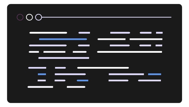 Vector terminal window programming language on computer black screen