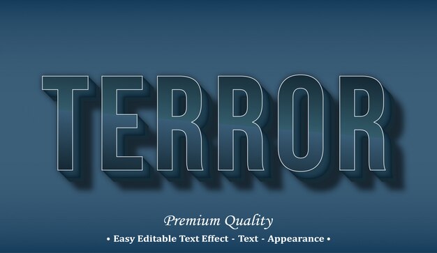 Vector terror 3d font style effect