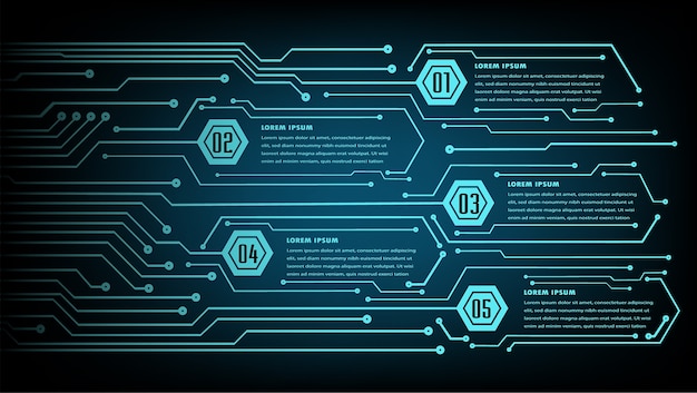 Vector text box, internet of things cyber circuit technology