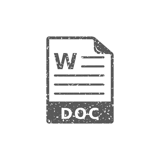 Vector text file format icon in grunge texture vector illustration