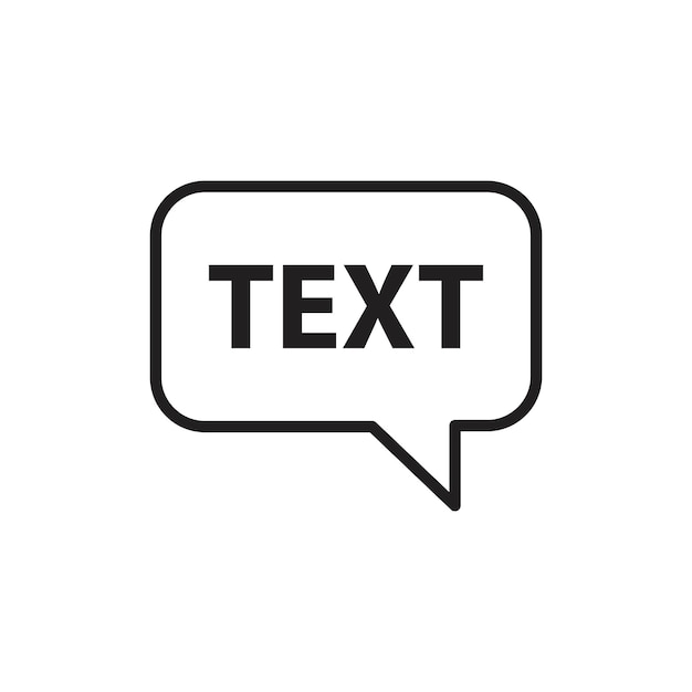 Vector text icon outline set sign