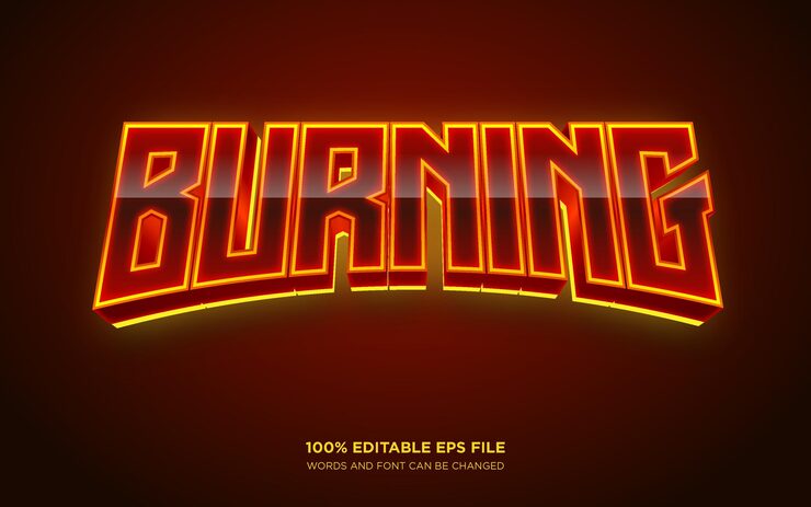 Text2Burning 3d editable text style effect