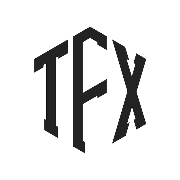 Vector tfx logo design initial letter tfx monogram logo using hexagon shape