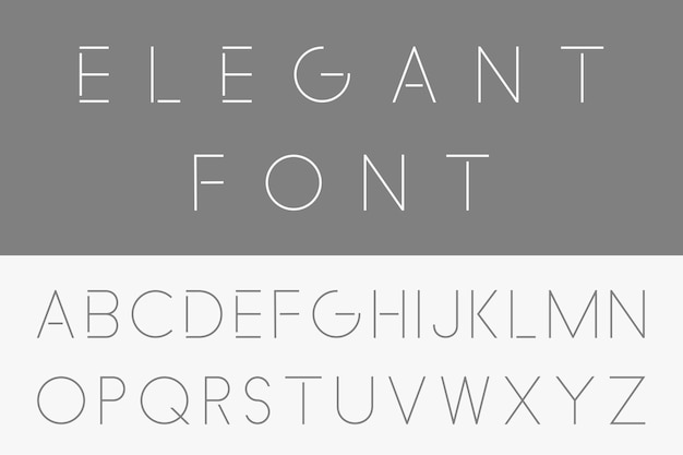 Vector thin minimalistic font vector english alphabet elegant design