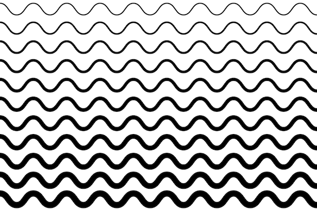 Vector thin wavy lines seamless pattern repeatable wavy zigzag lines vector pattern