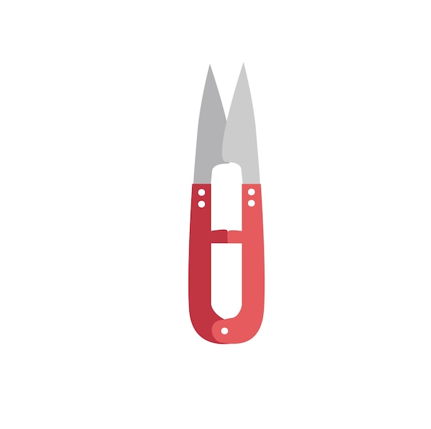 Vector thread clipper vector illustration thread cutting scissors flat vector in cartoon style tool for n
