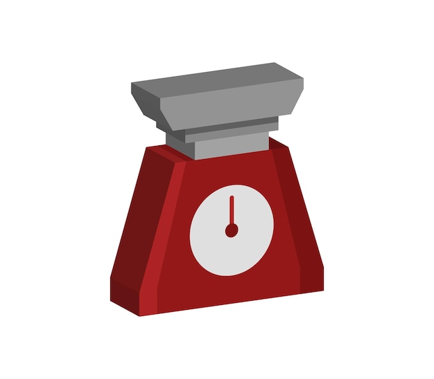 Vector three-dimensional kitchen scale