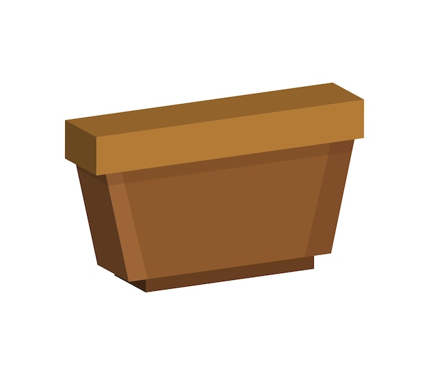 Vector three-dimensional plant pot