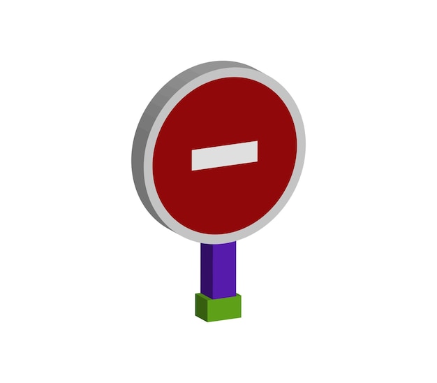 Vector threedimensional ban sign