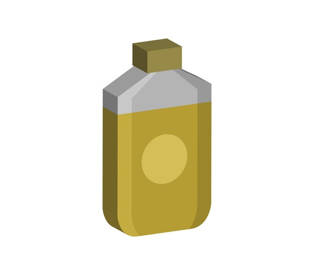Vector threedimensional olive oil bottle