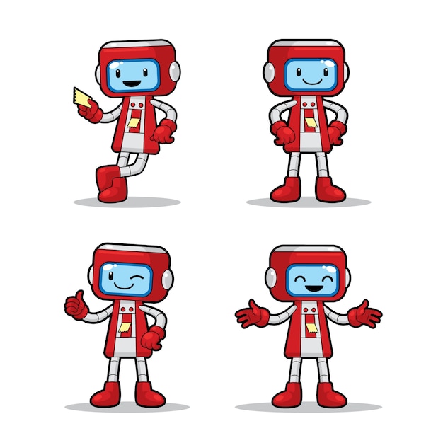 Vector ticket machine robot