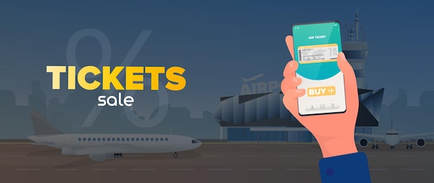 Vector ticket sale banner