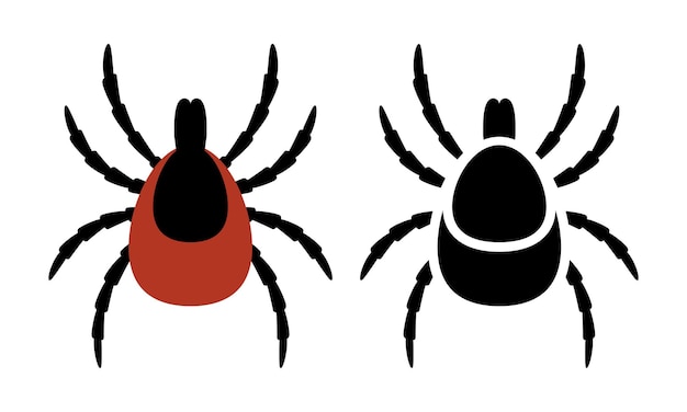 Vector ticks set deer tick vector clipart isolated on white background