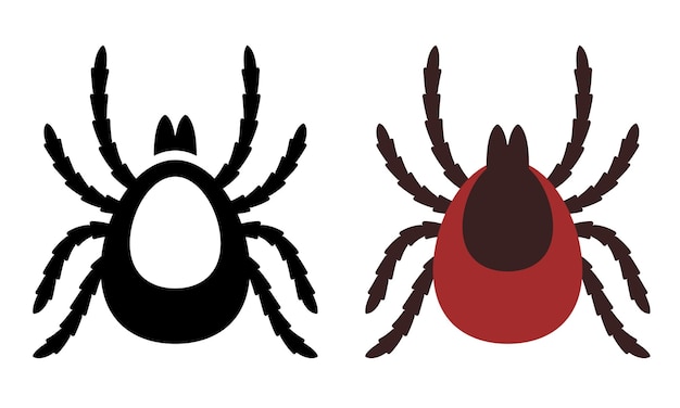 Vector ticks set deer tick vector clipart isolated on white background