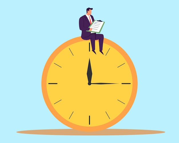 Vector time management punctuality or work deadline schedule plan or reminder