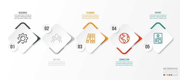 Vector timeline chart business infographic template