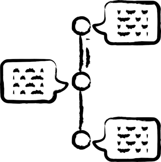 Vector timeline chat hand drawn vector illustration