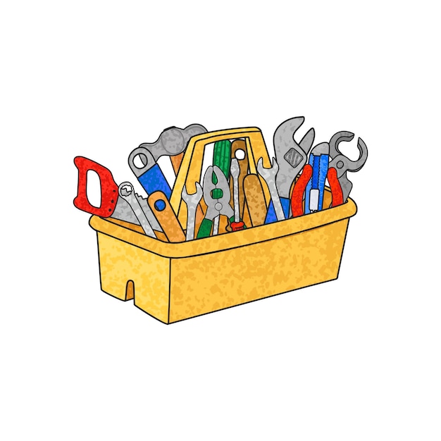 Vector toolbox colorful illustration