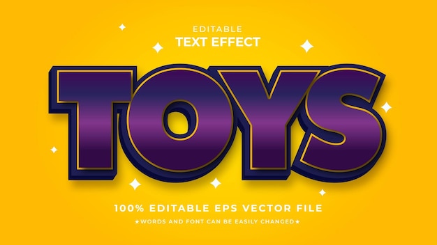 Vector toys text style editable template